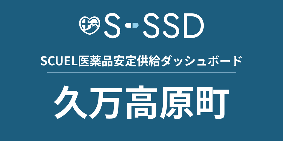 久万高原町の医療・医薬品データ｜SCUEL医薬品安定供給ダッシュボード